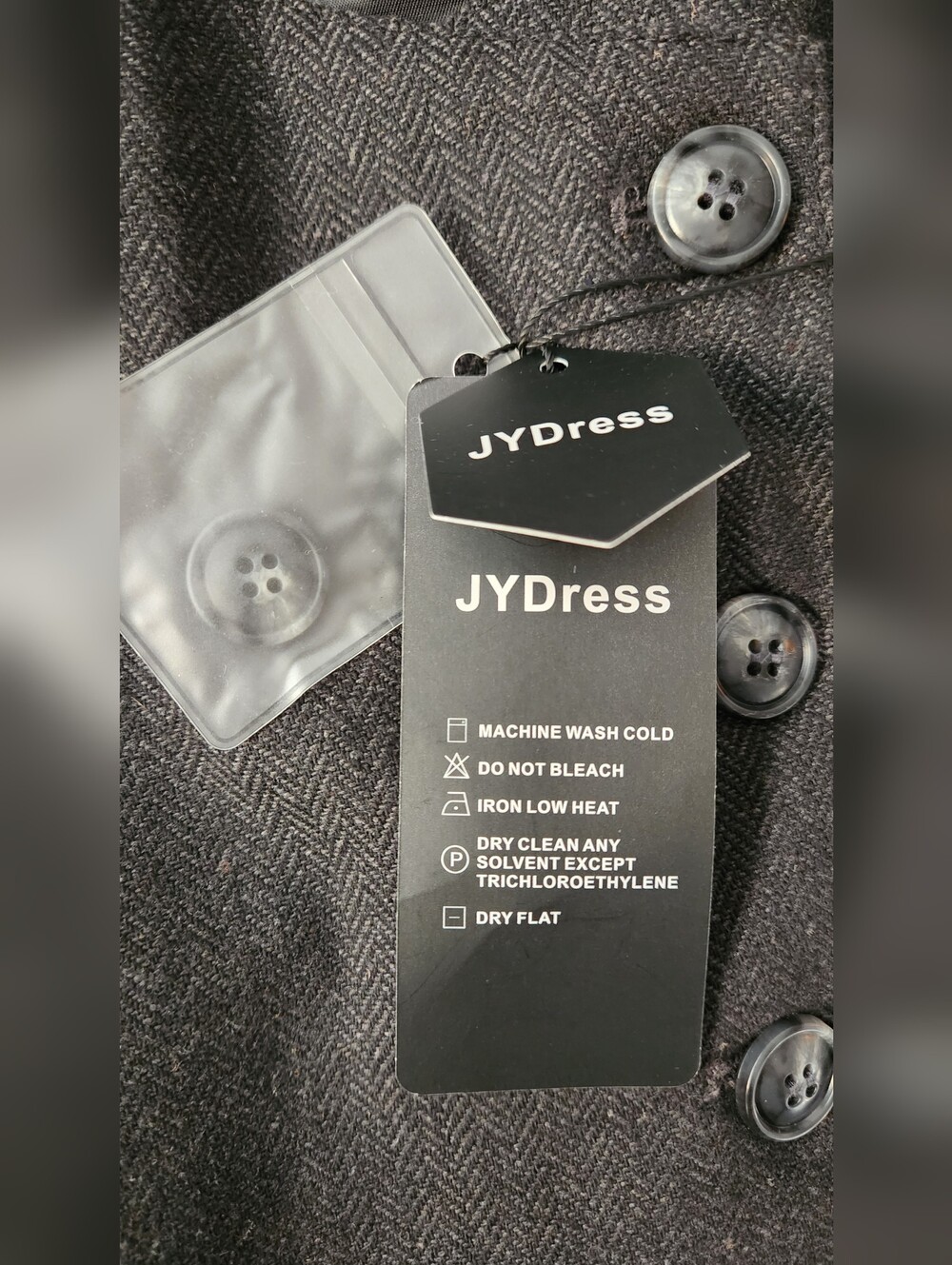 JYDress New Black Herringbone Tweed Work Slim Fit Waistcoat Sleeveless Vest XL - Picture 5 of 9